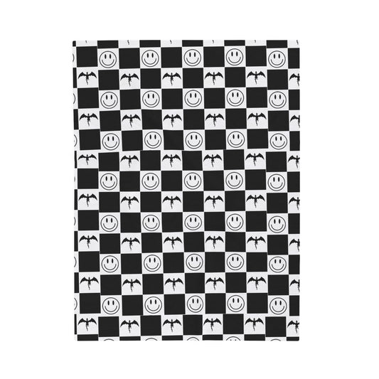 Fourth Wing Blanket Fourth Wing Gift for Her | Checkerboard Bookish Fleece Throw Blanket | Iron Flame Gifts | Bookstagram Merch