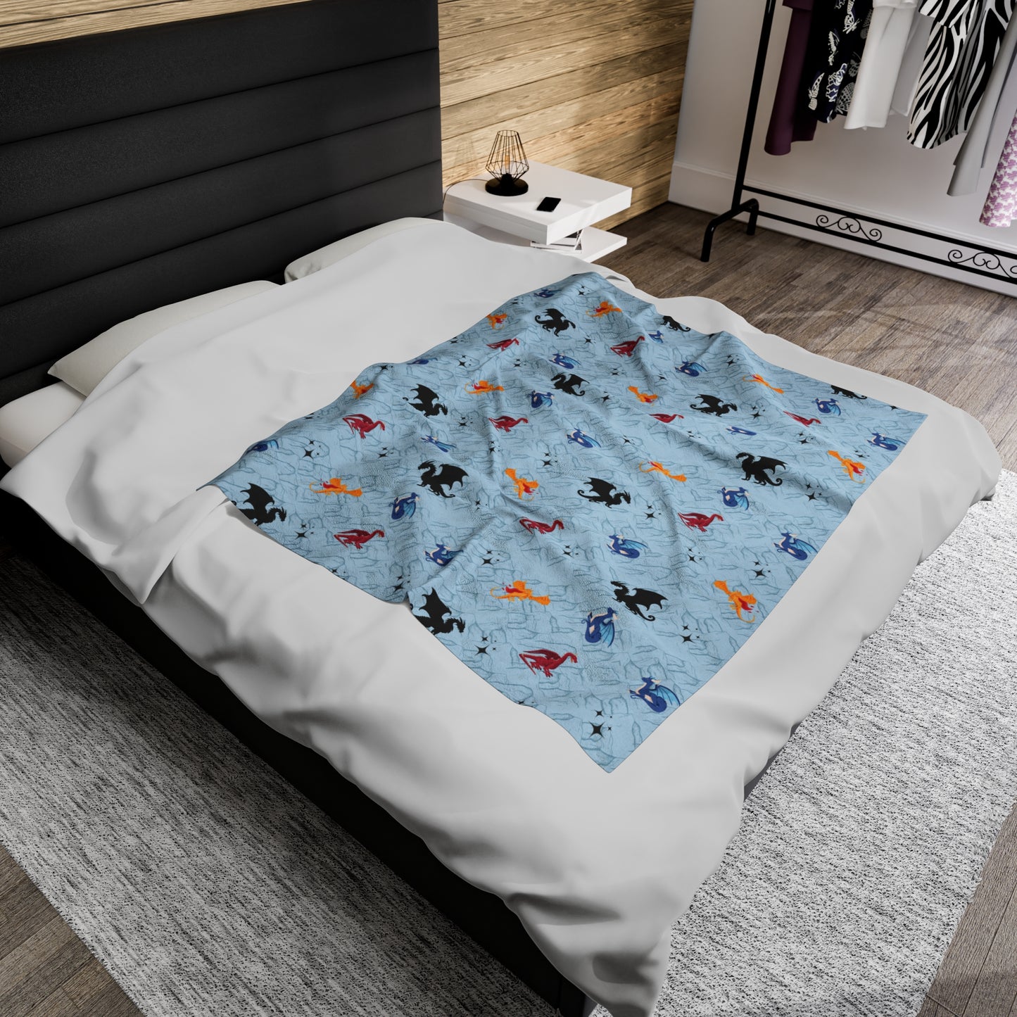 Blue Dragon Blanket Fourth Wing Gift for Her | Bookish Fleece Throw Blanket | Iron Flame Gifts | Bookstagram Merch