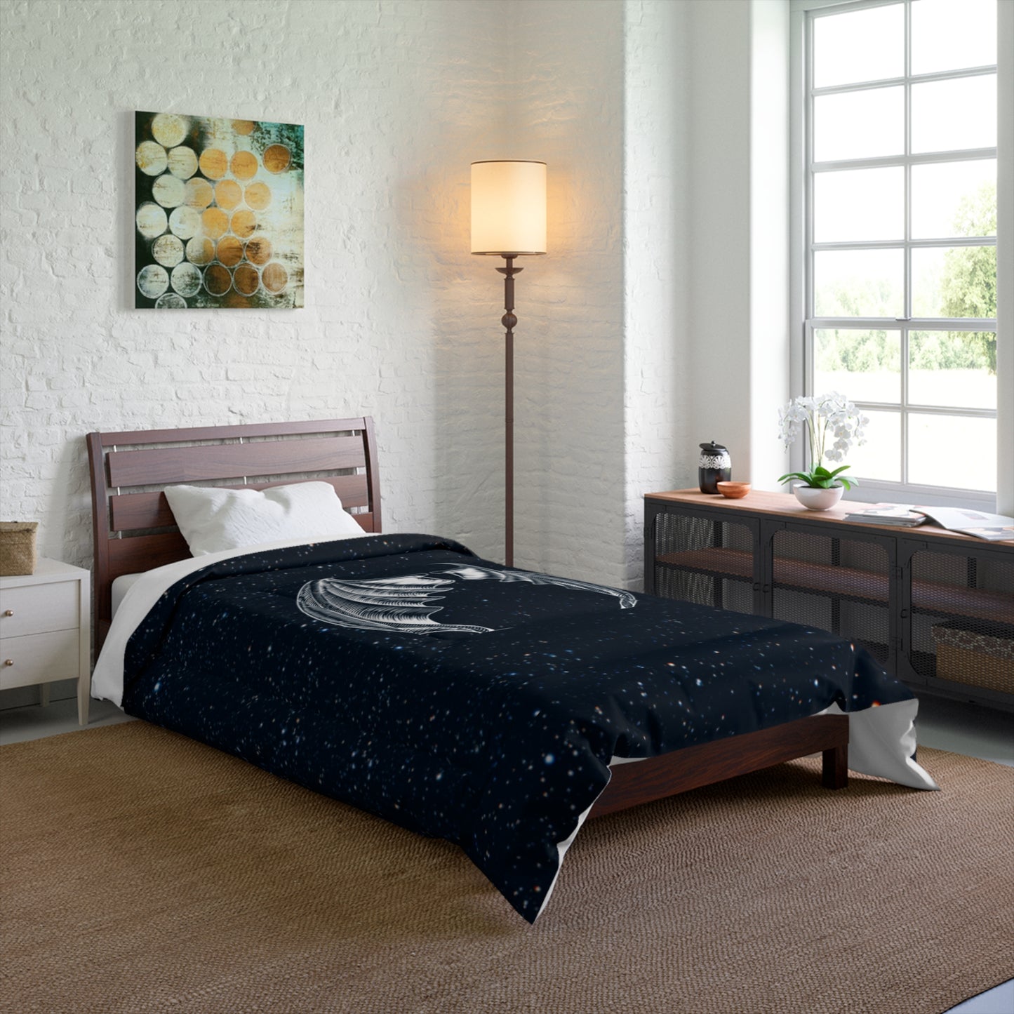 Celestial Comforter - Night Sky Bedding for Cozy Nights, Starry Queen Quilt, A Court of Thorns and Roses Blanket, Celestial Bedroom Decor,