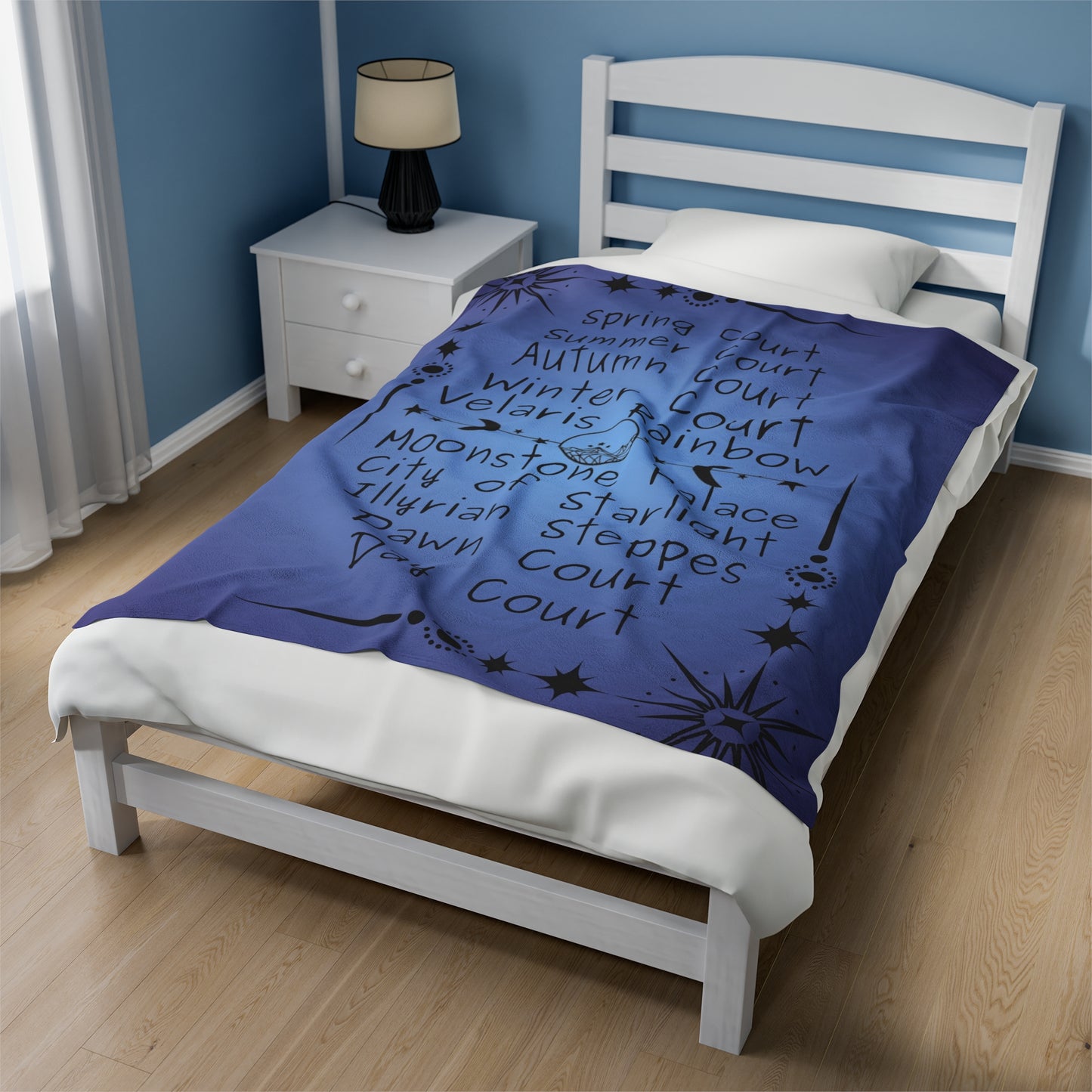 Velveteen Plush Blanket | Acotar Bat Boys Characters | Booktok Merch| Bookish Gift for Fantasy Lovers