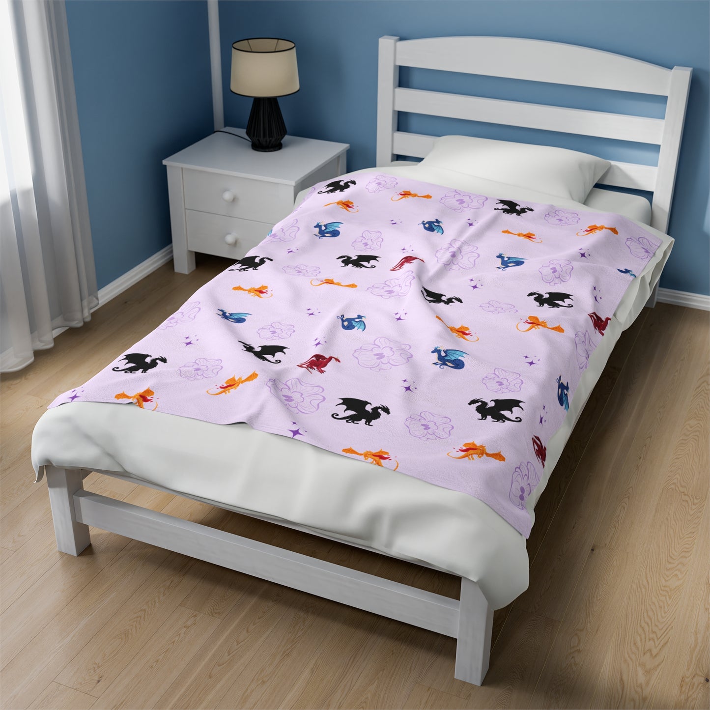 Violet Dragon Blanket Fourth Wing Gift for Her | Bookish Fleece Throw Blanket | Iron Flame Gifts | Bookstagram Merch