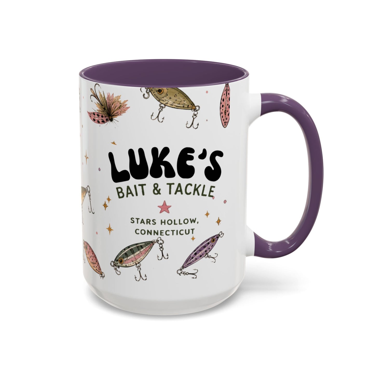 Luke’s Bait & Tackle Fishing Mug – Vintage Lure Coffee Cup (11/15oz)