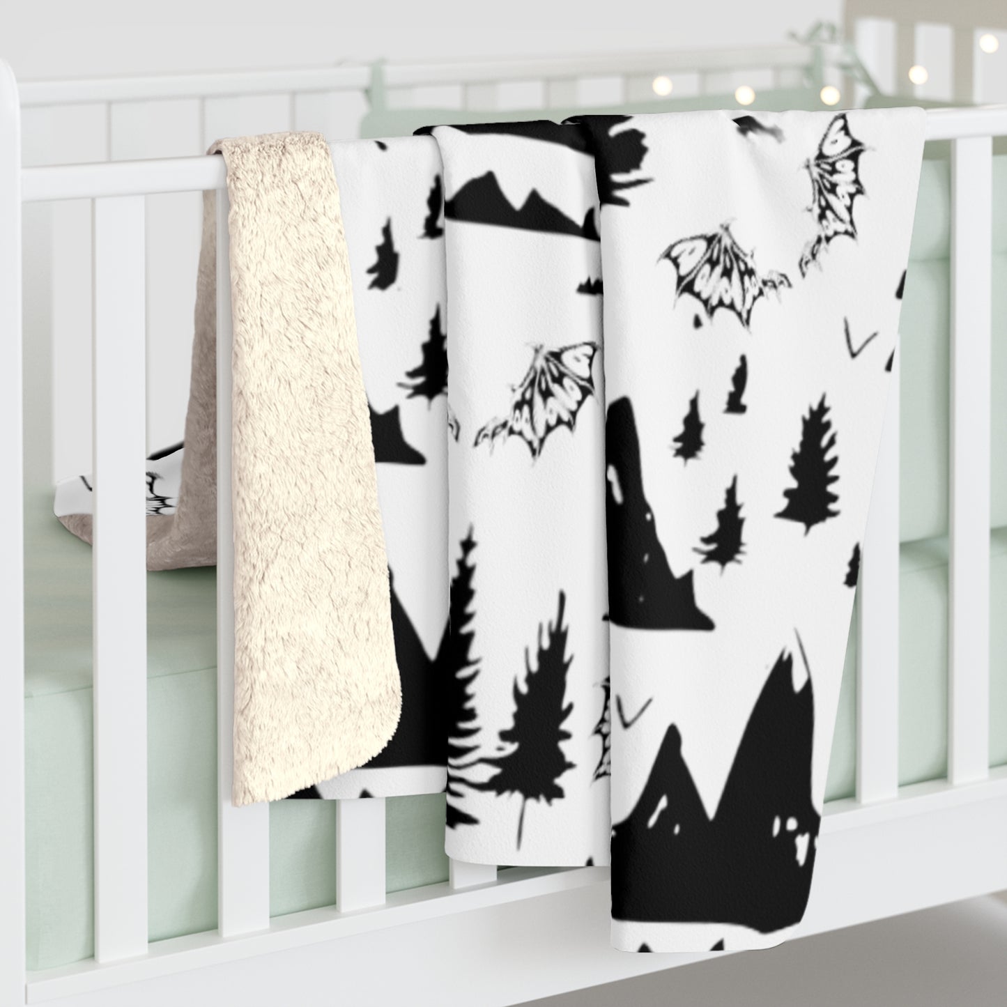 Cozy Acotar Sherpa Fleece Blanket, Crib Blanket Baby Shower Gift for Reader Romantasy Home Decor Celestial Bedding, Soft Plush Throw, Warm