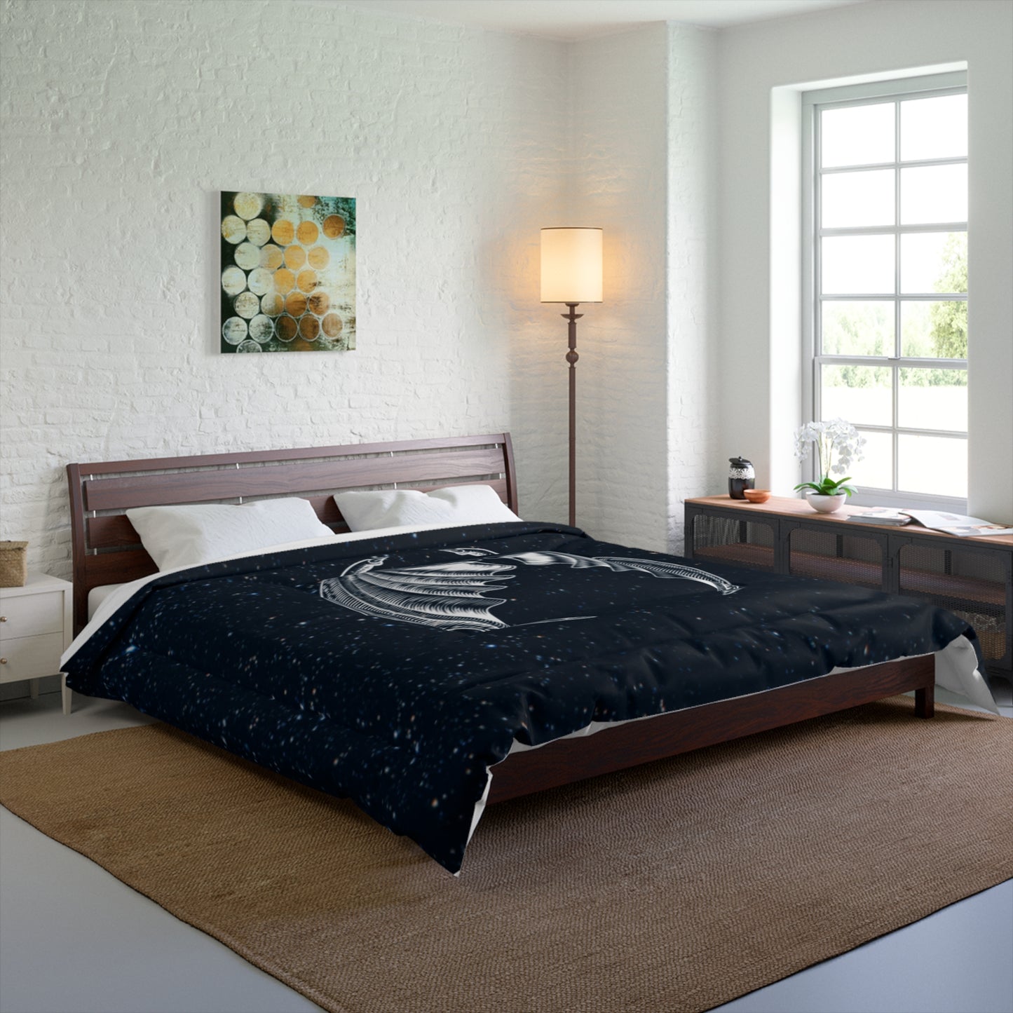 Celestial Comforter - Night Sky Bedding for Cozy Nights, Starry Queen Quilt, A Court of Thorns and Roses Blanket, Celestial Bedroom Decor,