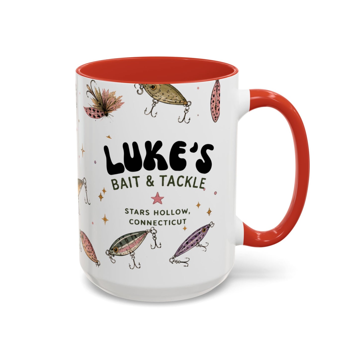 Luke’s Bait & Tackle Fishing Mug – Vintage Lure Coffee Cup (11/15oz)