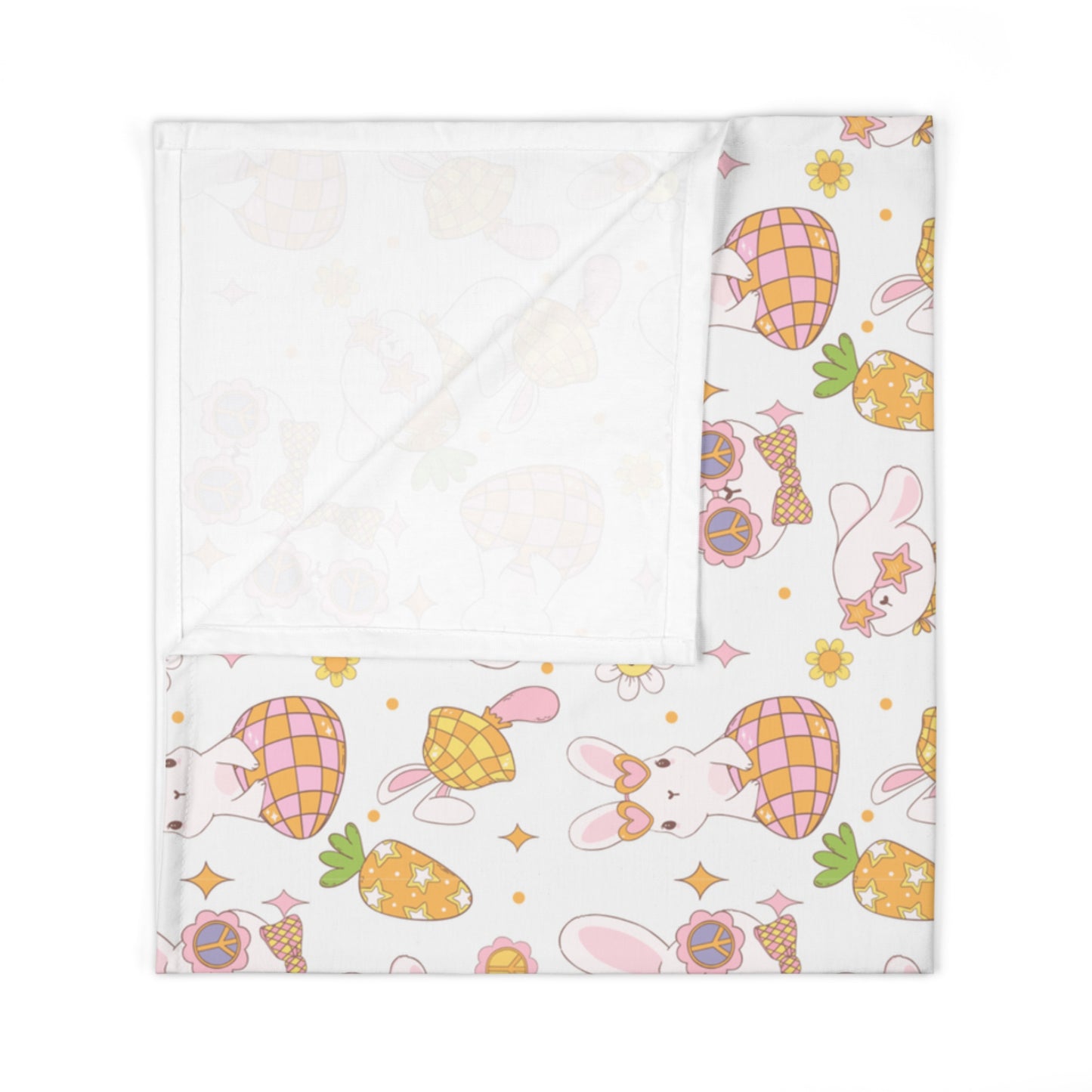 Personalized Easter Gift,Retro Easter Baby Blanket, Retro Baby Girl Gift,Retro Bunny Blanket, Easter Blanket, Baby Shower Gift Birthday Gift