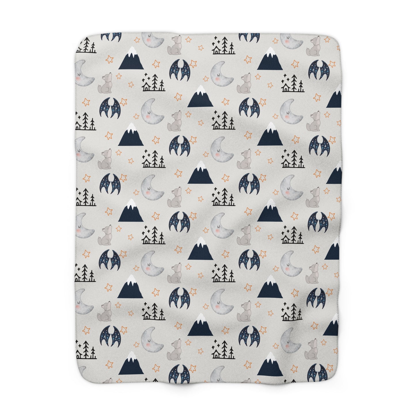 Sherpa Fleece Blanket, Cute Acotar Baby Blanket, Kids Halloween Blanket, Outdoorsy Mountain Bats, Celestial Moons, Boys Blue Fleece, Hygge