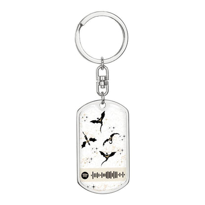 The Fourth Wing Fantasy Gift, 4th Wing Keychain & Sound Ambiance w Spotify Code, Reading Playlist, Gift for Readers