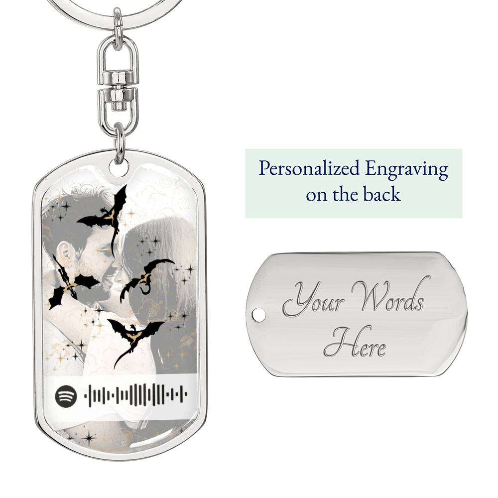 Personalized Couples Keychain for Boyfriend, Custom Photo Keychain, Spotify Music Code, Sentimental Gifts for Girlfriend, Engraved Keychain