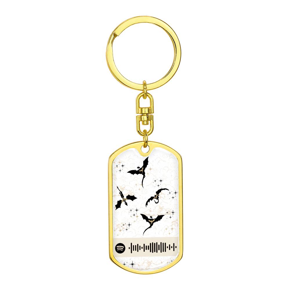 The Fourth Wing Fantasy Gift, 4th Wing Keychain & Sound Ambiance w Spotify Code, Reading Playlist, Gift for Readers