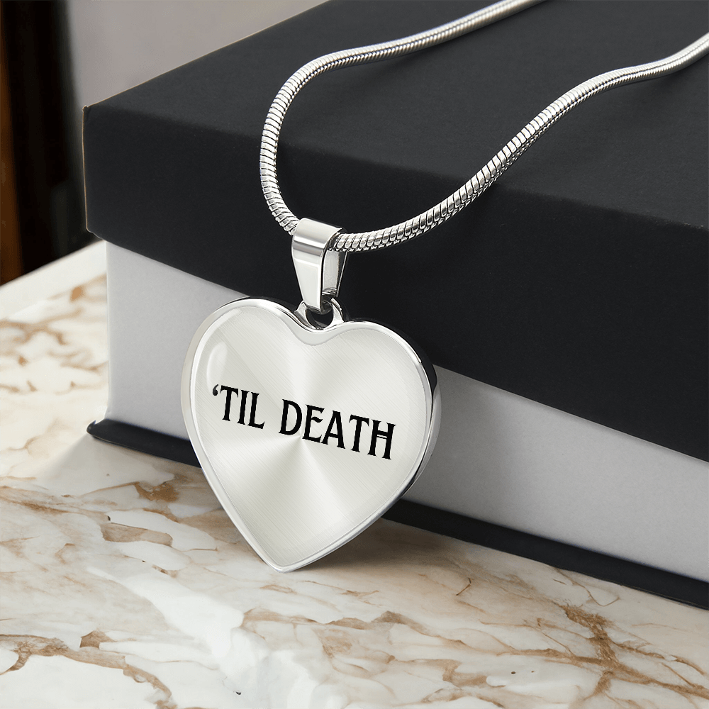 Til Death Necklace Cute Wedding Day of Goft for Fiance Wife to Be, First Anniversary 1st Anniversary Gift, Dark Romance Lover Necklace