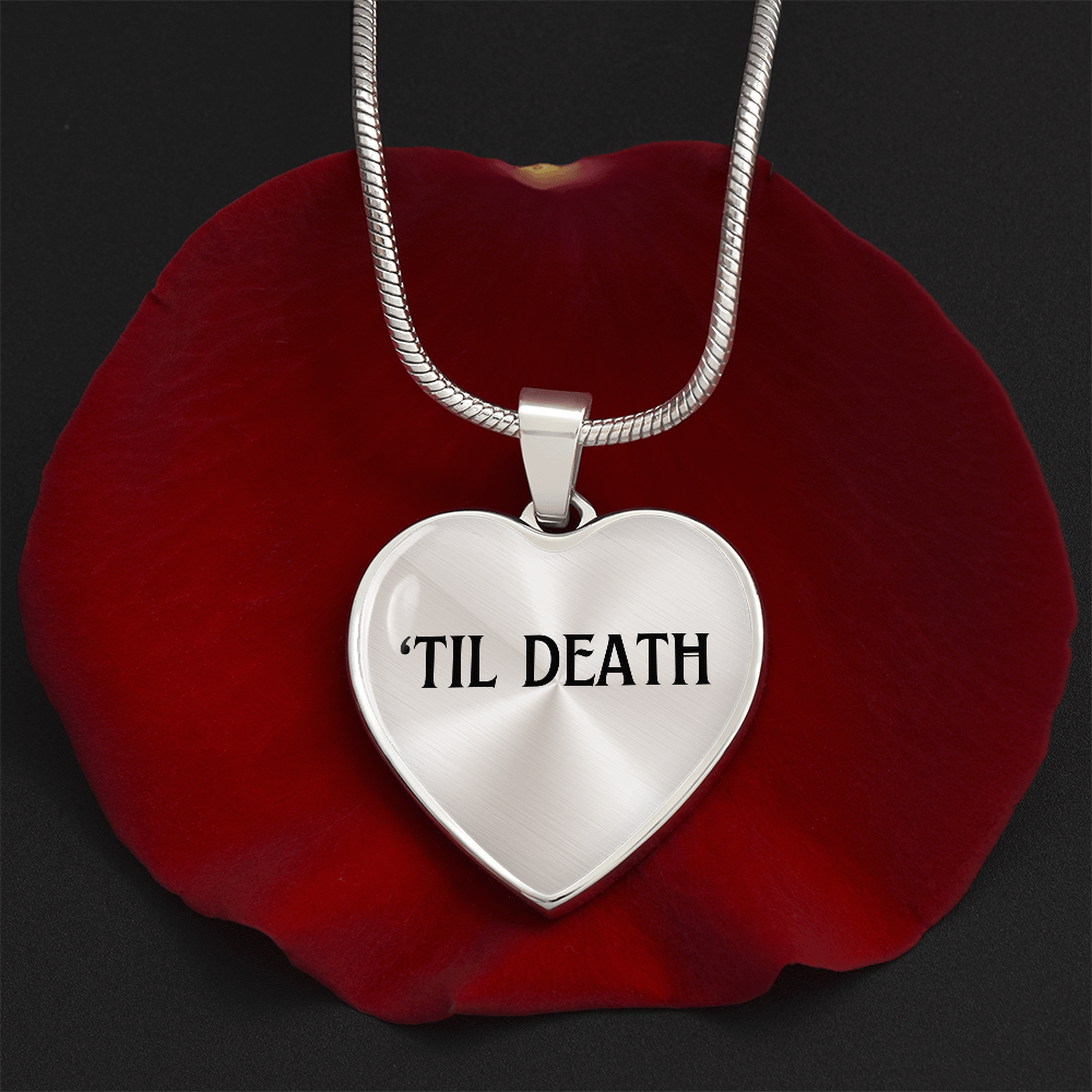 Til Death Necklace Cute Wedding Day of Goft for Fiance Wife to Be, First Anniversary 1st Anniversary Gift, Dark Romance Lover Necklace
