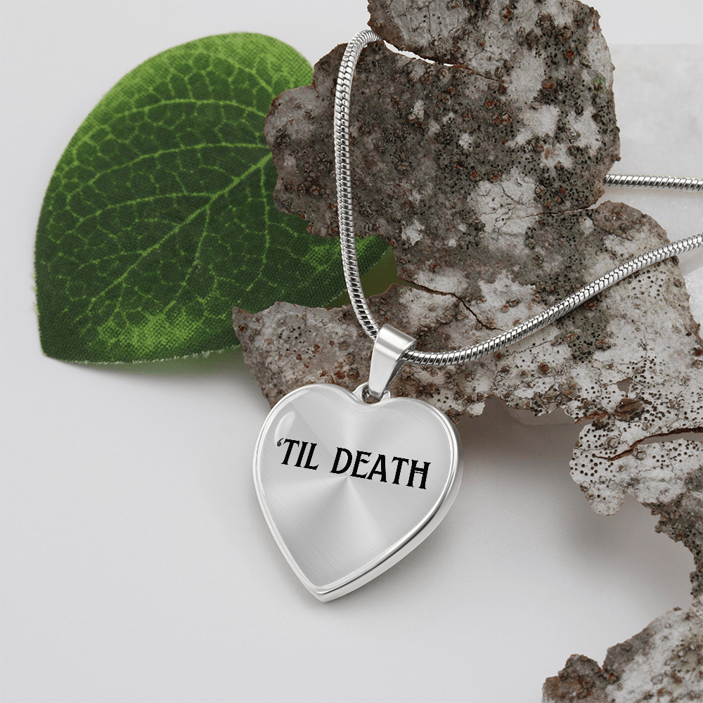 Til Death Necklace Cute Wedding Day of Goft for Fiance Wife to Be, First Anniversary 1st Anniversary Gift, Dark Romance Lover Necklace