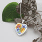 Sunflowers and Blue Cornflowers Heart Pendant