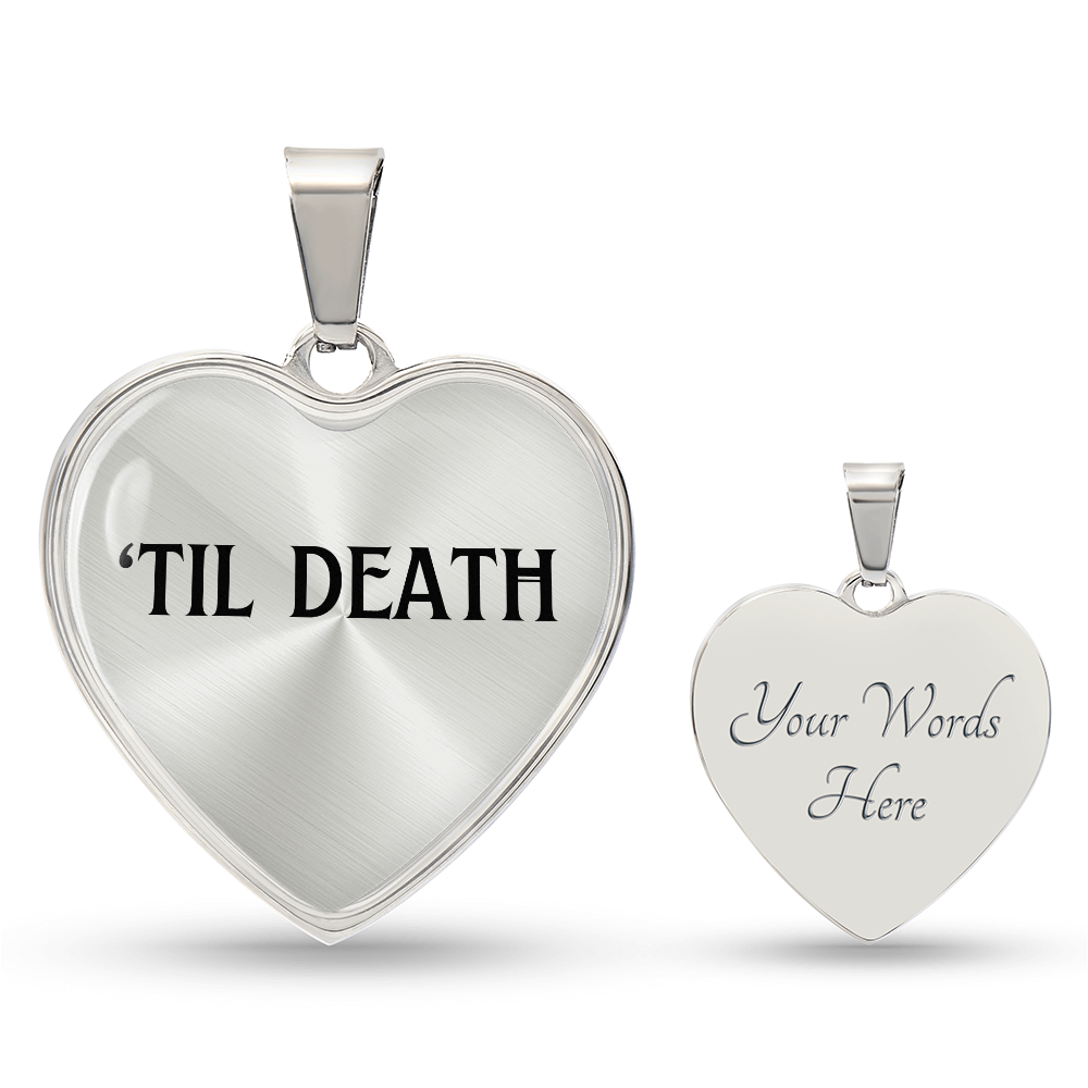 Til Death Necklace Cute Wedding Day of Goft for Fiance Wife to Be, First Anniversary 1st Anniversary Gift, Dark Romance Lover Necklace