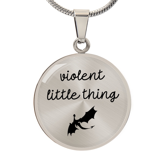 Violent Little Thing Necklace Bookish Necklace Birthday from Husband Personalized Jewelry Onyx Storm Inspired Fourth Wing Inspired