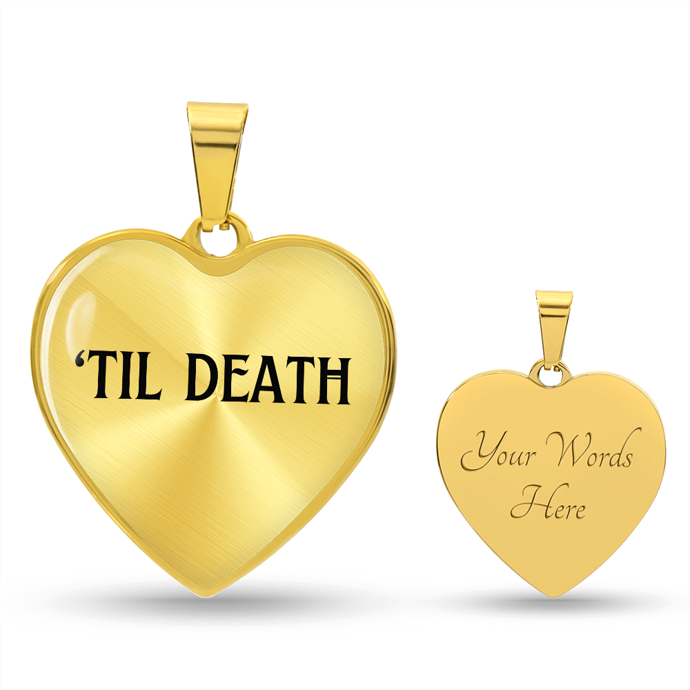 Til Death Necklace Cute Wedding Day of Goft for Fiance Wife to Be, First Anniversary 1st Anniversary Gift, Dark Romance Lover Necklace