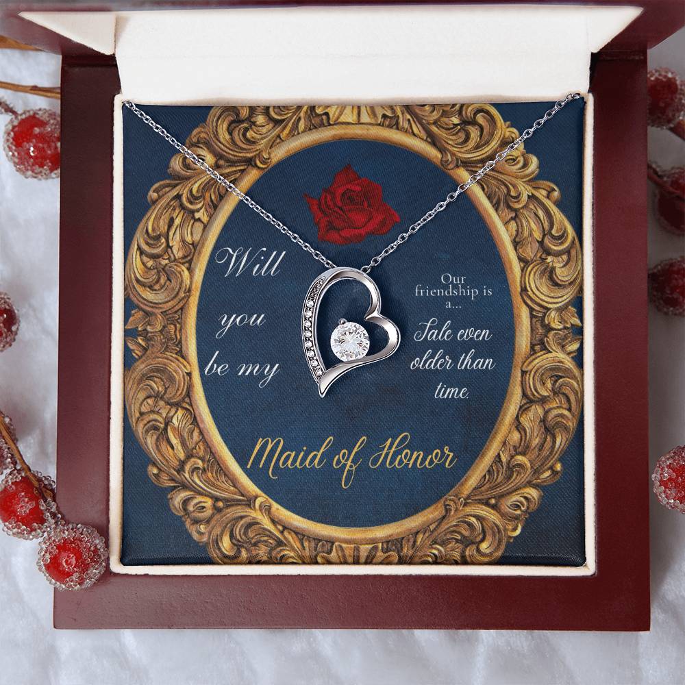 Beauty and the Beast Style Bridesmaid Proposal Necklace