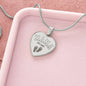 Mama Necklace with Engraved Personalization Baby Feet Heart Necklace