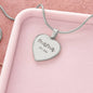 Cursive Mama Necklce on Heart Pendant