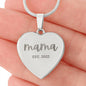 Cursive Mama Necklce on Heart Pendant