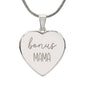 Engraved Bonus mama heart pendant