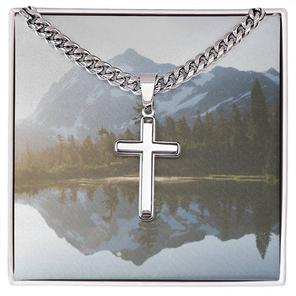 Cross necklace Nature background
