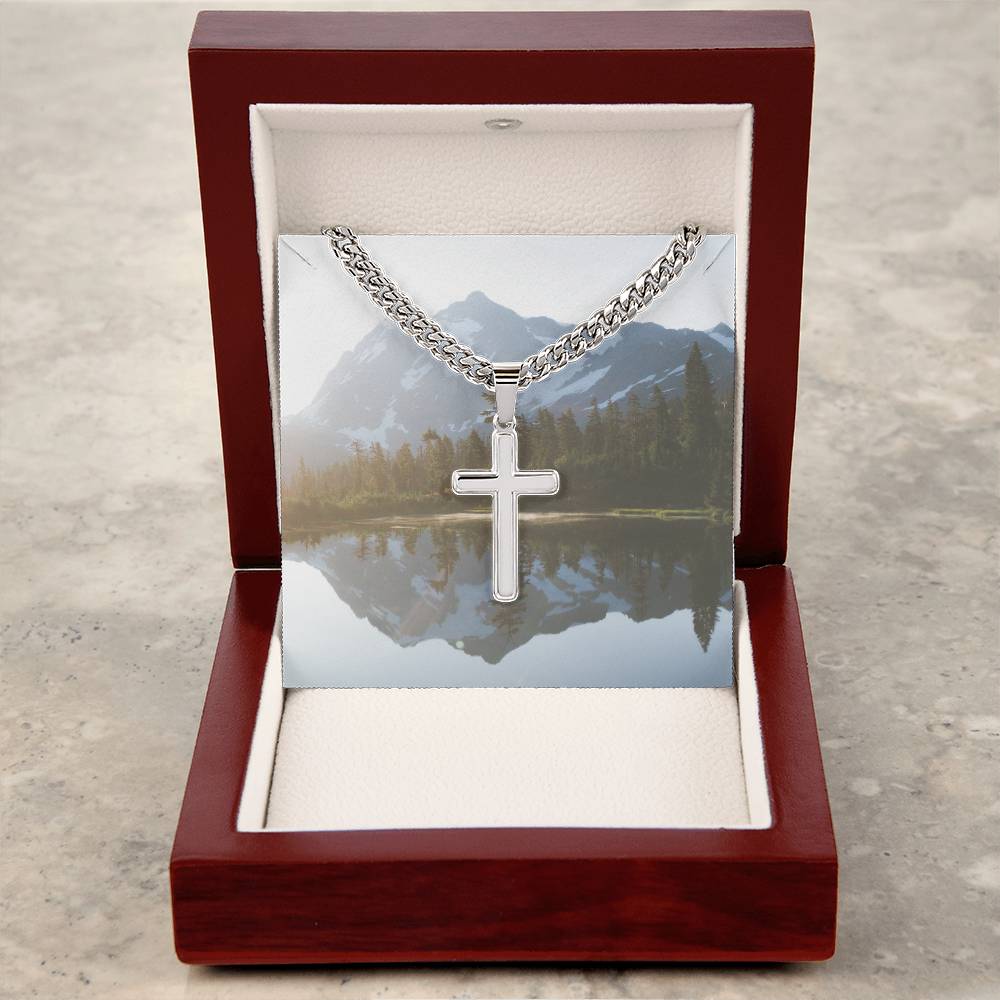 nature Background Cross necklace