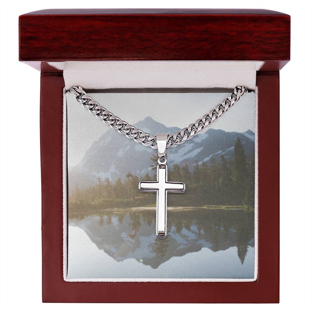 nature Background Cross necklace