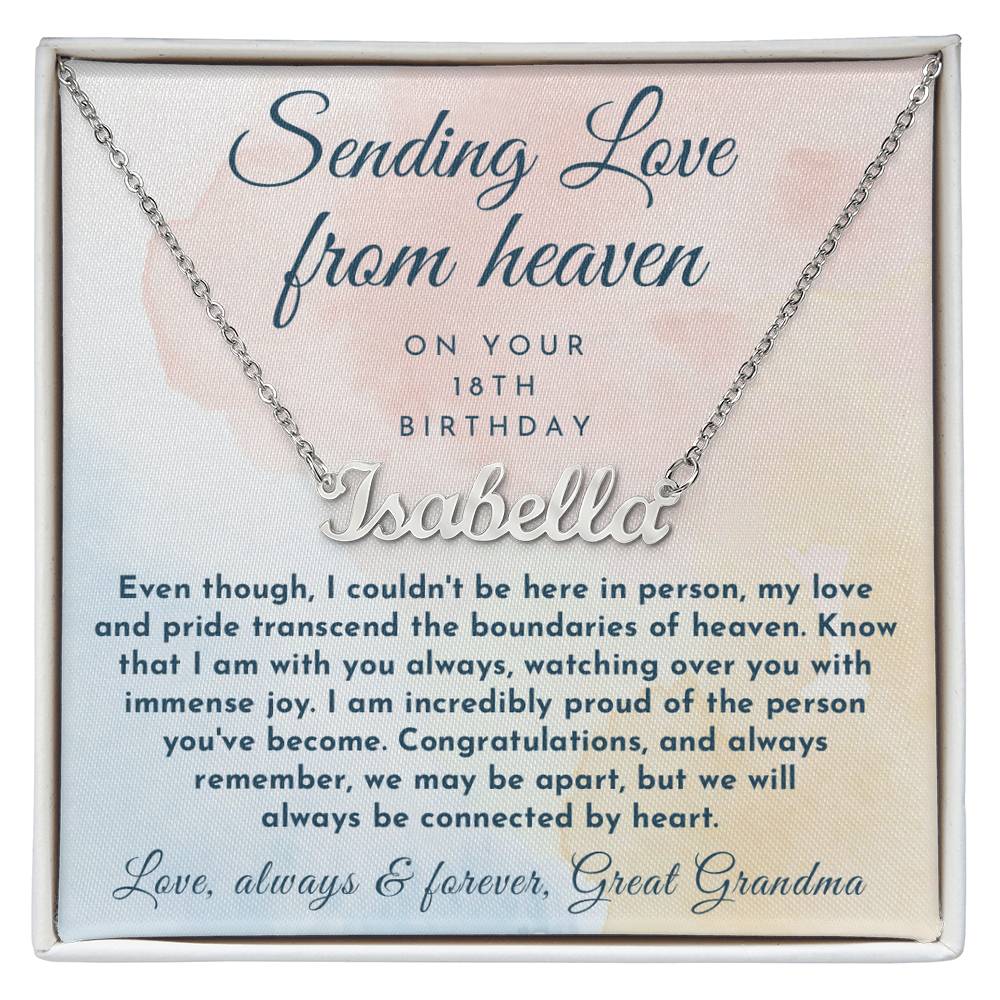 Love from Heaven on your 18th Birthday