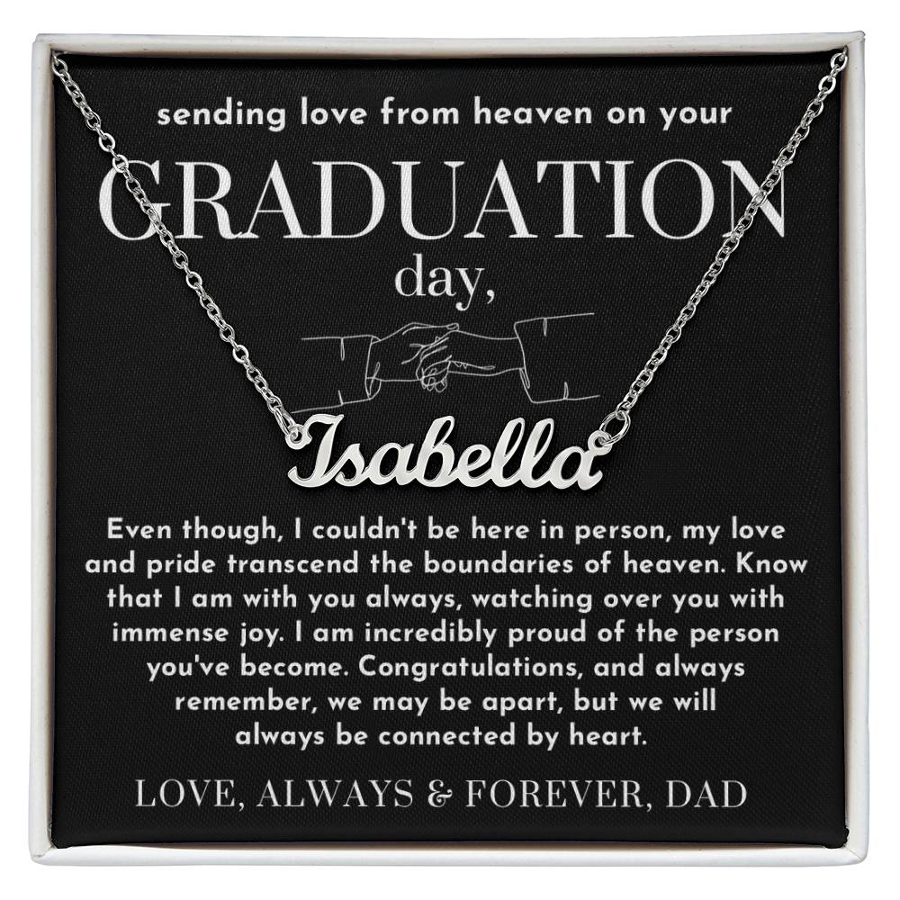 Message from Heaven for Graduation, Gradiation Goft from Guardian Angel, Personalized Gradiation Necklace from Dad