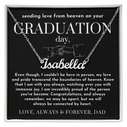 Message from Heaven for Graduation, Gradiation Goft from Guardian Angel, Personalized Gradiation Necklace from Dad