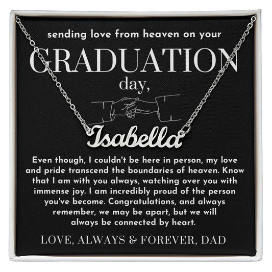 Message from Heaven for Graduation, Gradiation Goft from Guardian Angel, Personalized Gradiation Necklace from Dad