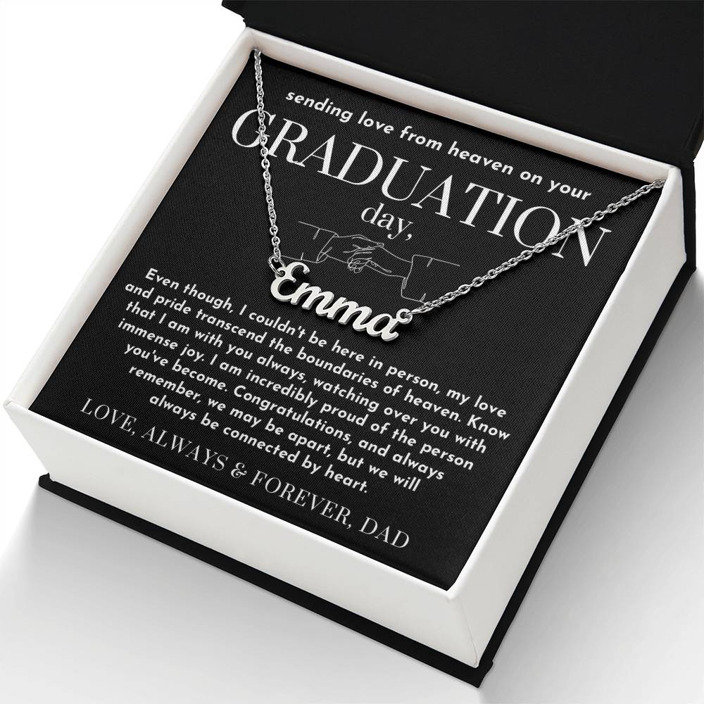 Message from Heaven for Graduation, Gradiation Goft from Guardian Angel, Personalized Gradiation Necklace from Dad