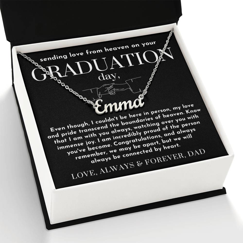 Message from Heaven for Graduation, Gradiation Goft from Guardian Angel, Personalized Gradiation Necklace from Dad