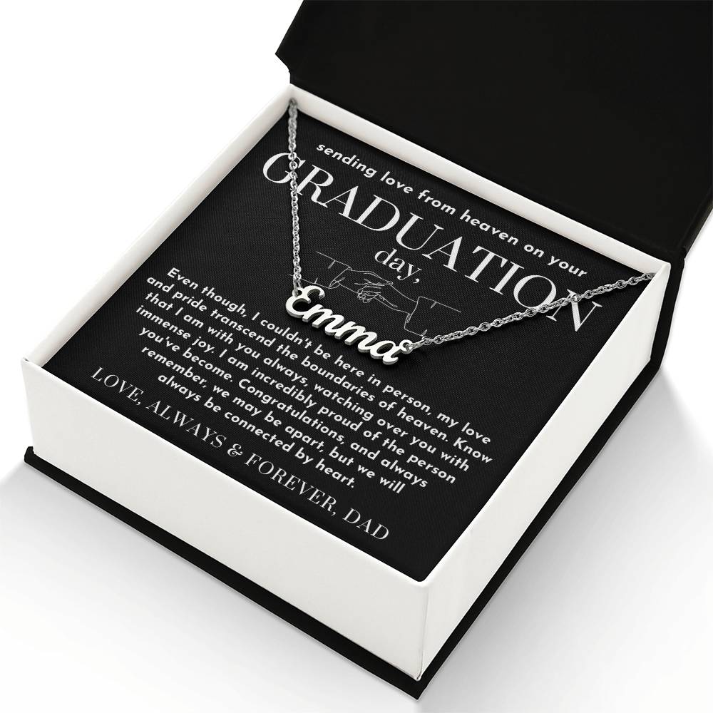 Message from Heaven for Graduation, Gradiation Goft from Guardian Angel, Personalized Gradiation Necklace from Dad