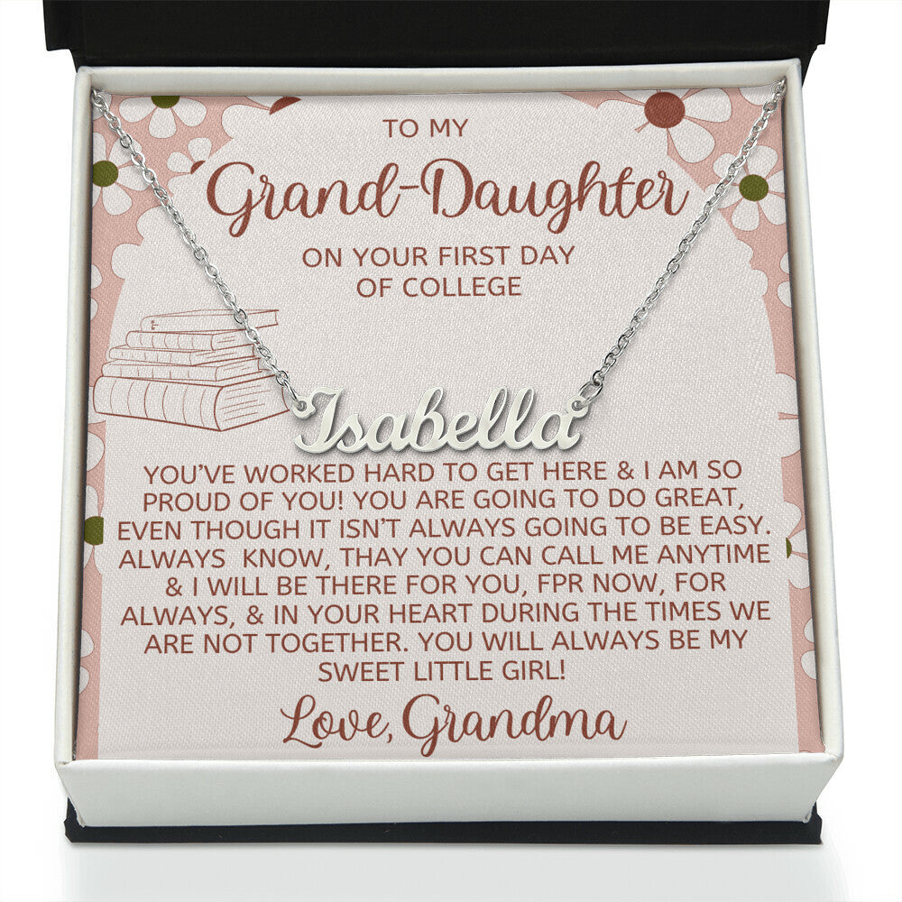 First day of college Necklace - Personalized Name