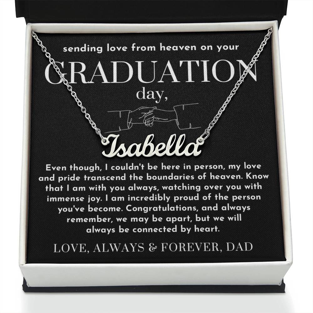 Message from Heaven for Graduation, Gradiation Goft from Guardian Angel, Personalized Gradiation Necklace from Dad
