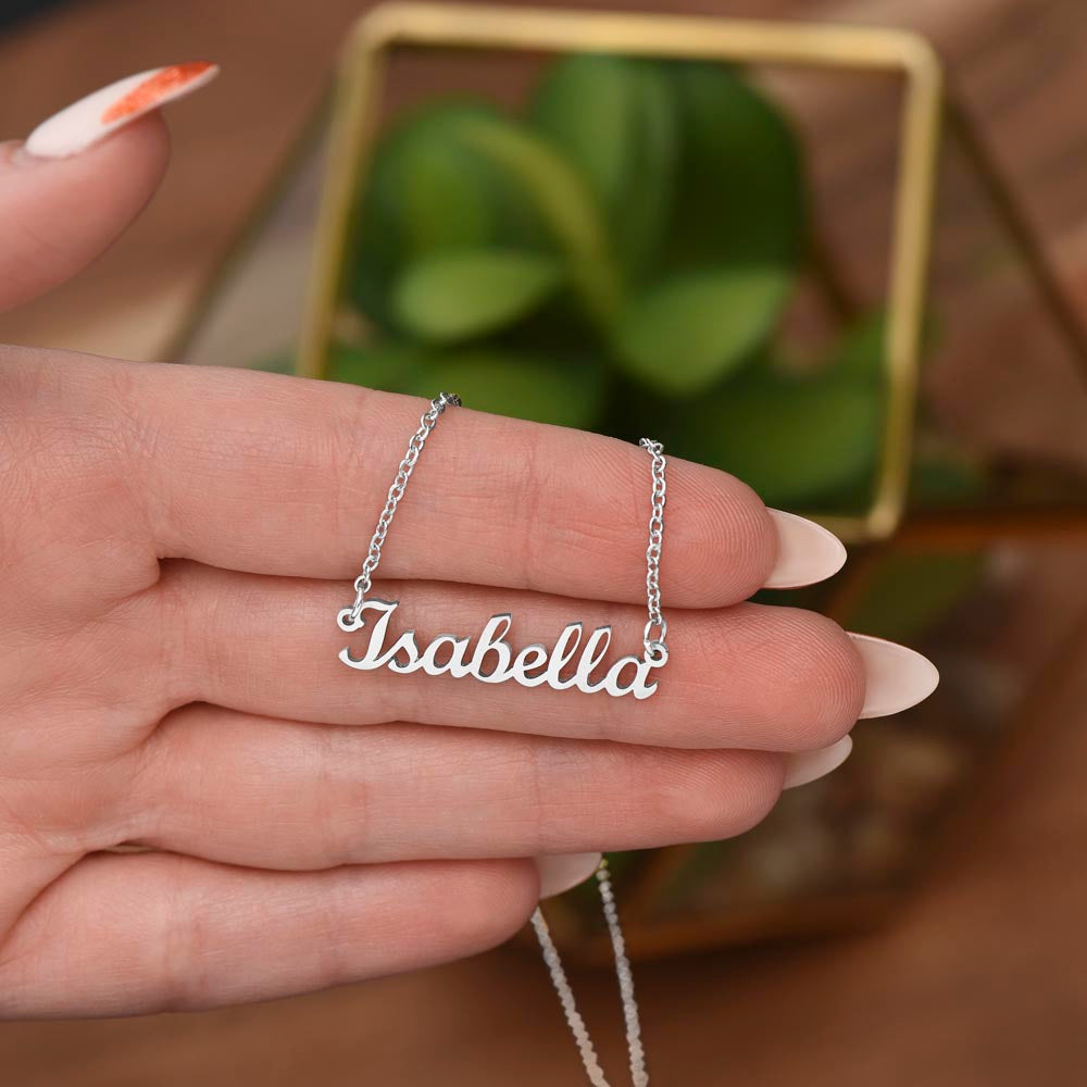 Love From Heaven Personalized Name Necklace in Yellow And Eggplant
