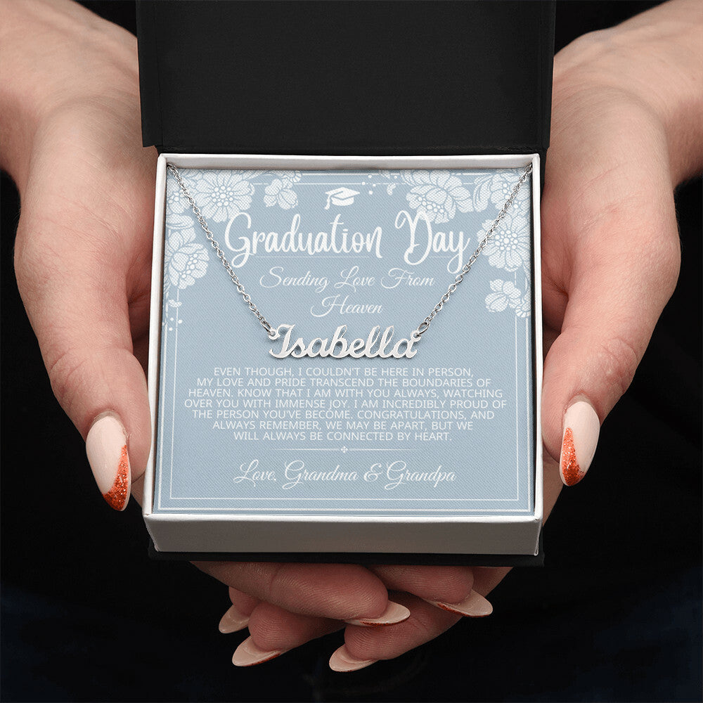 love from heaven name necklace for graduation