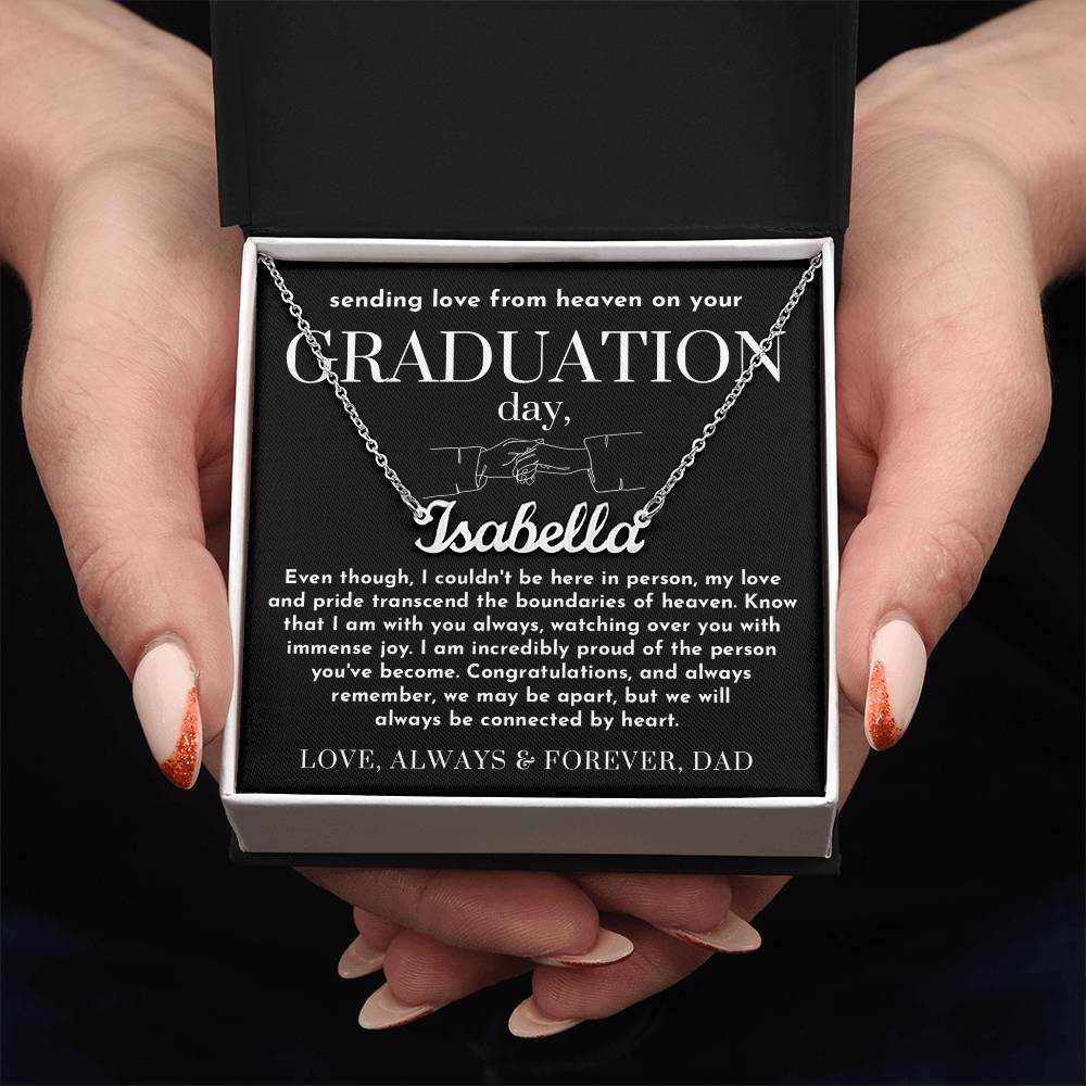 Message from Heaven for Graduation, Gradiation Goft from Guardian Angel, Personalized Gradiation Necklace from Dad