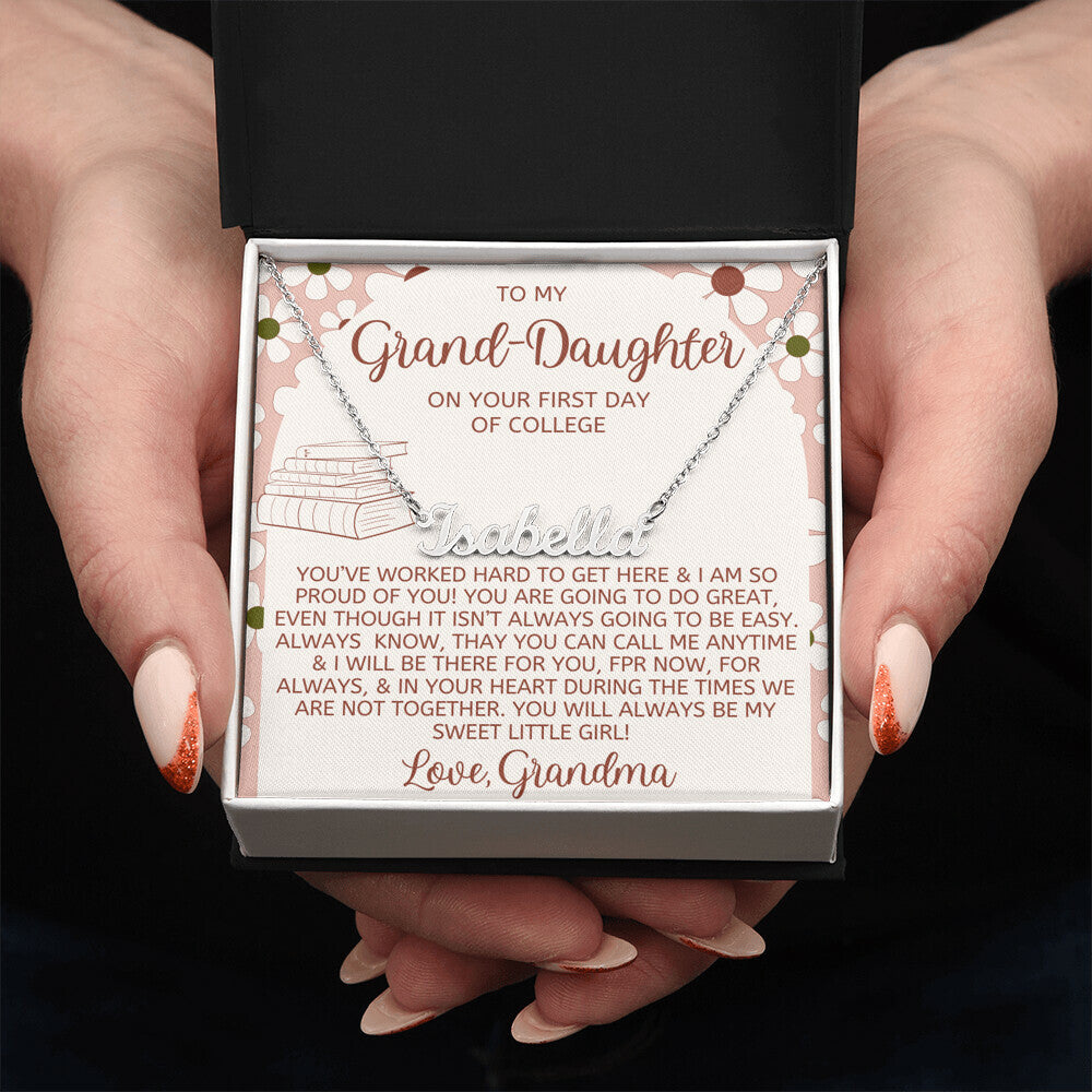 First day of college Necklace - Personalized Name