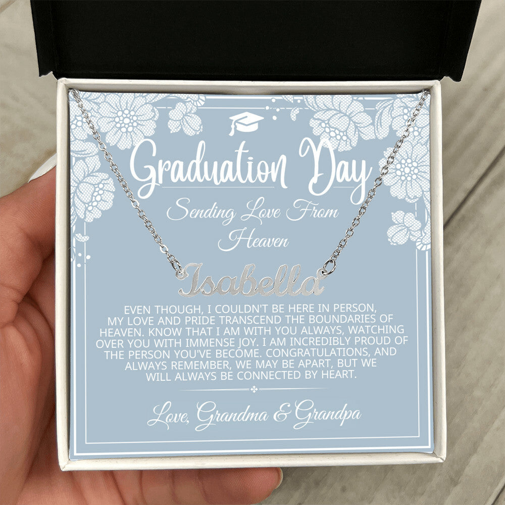 love from heaven name necklace for graduation