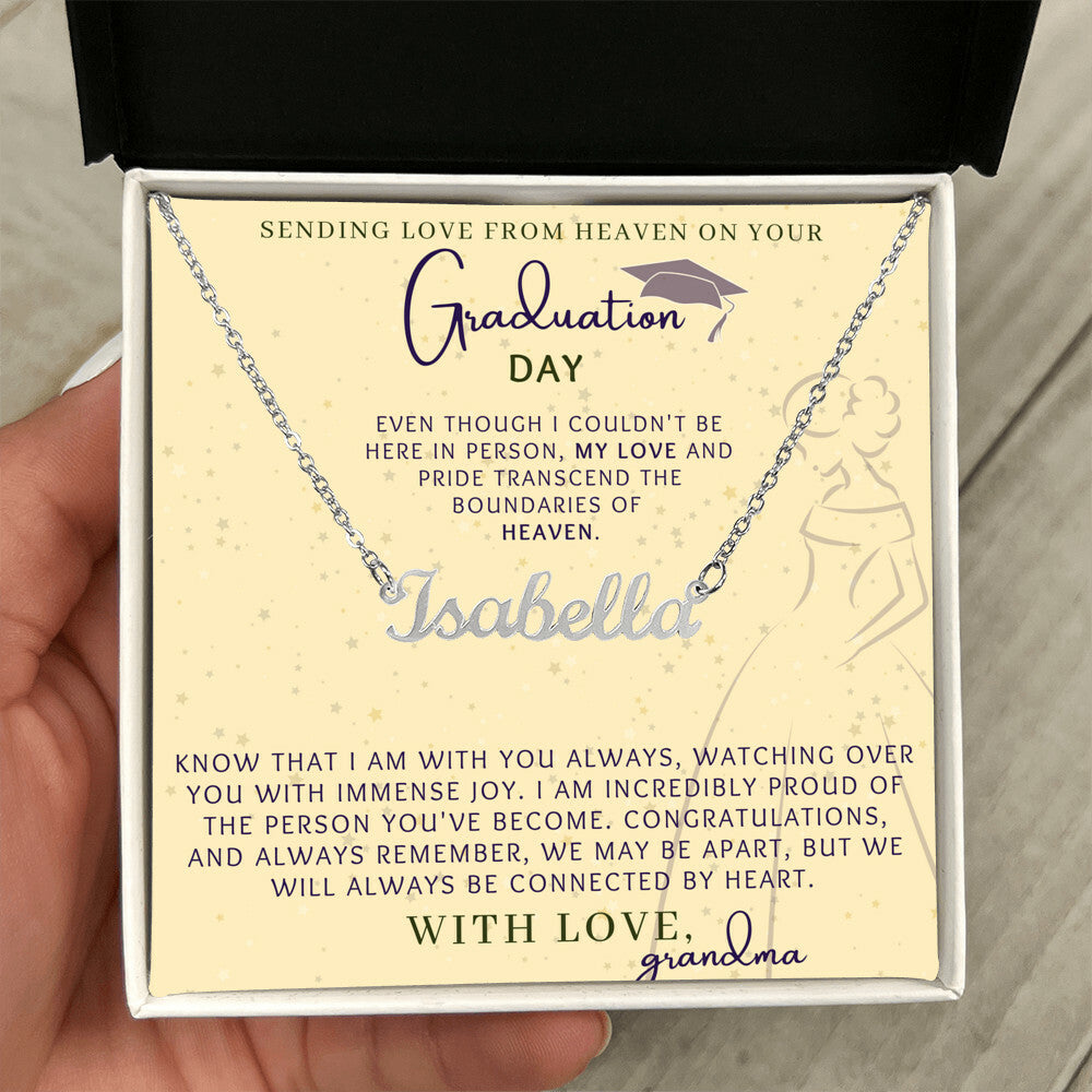 Love From Heaven Personalized Name Necklace in Yellow And Eggplant