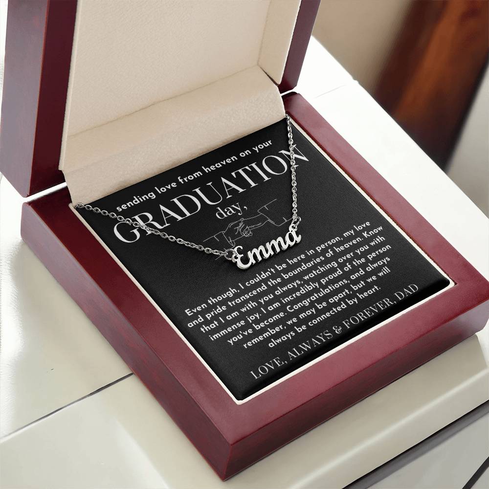 Message from Heaven for Graduation, Gradiation Goft from Guardian Angel, Personalized Gradiation Necklace from Dad