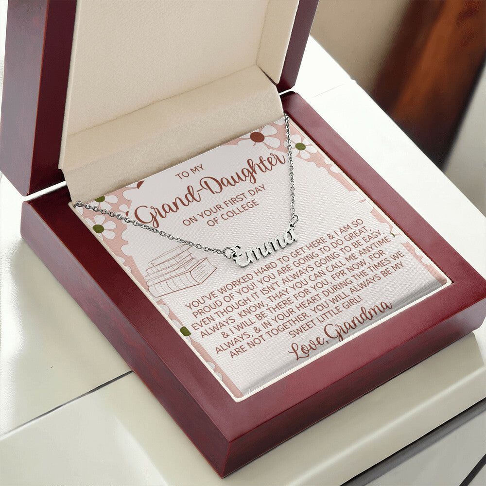 First day of college Necklace - Personalized Name