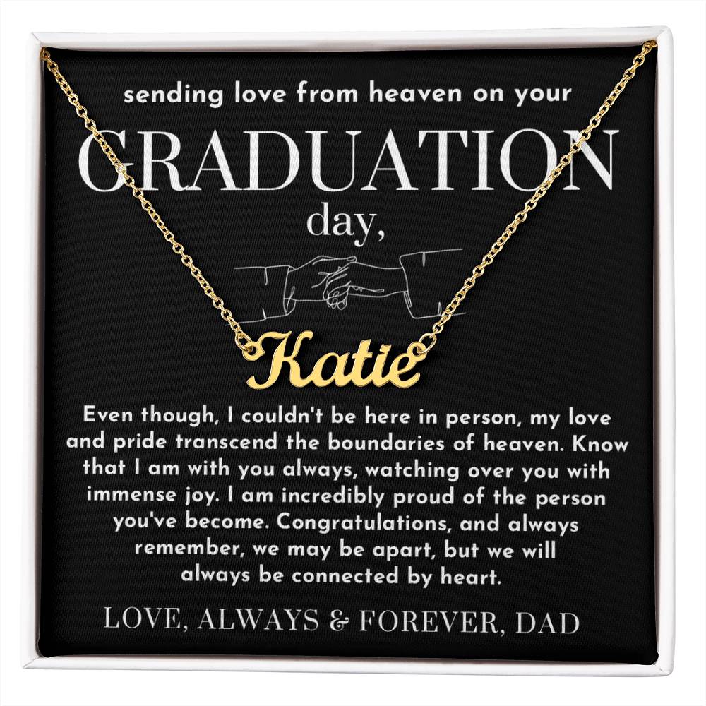 Message from Heaven for Graduation, Gradiation Goft from Guardian Angel, Personalized Gradiation Necklace from Dad
