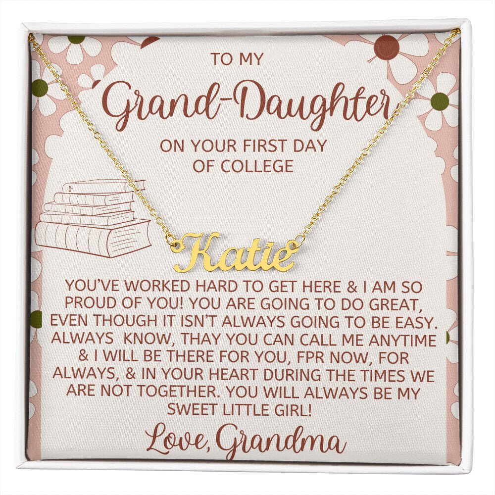 First day of college Necklace - Personalized Name
