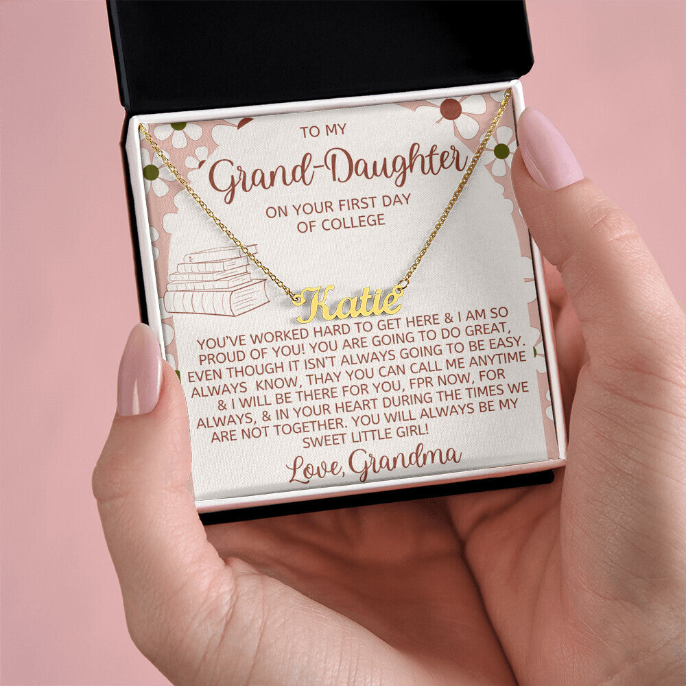 First day of college Necklace - Personalized Name