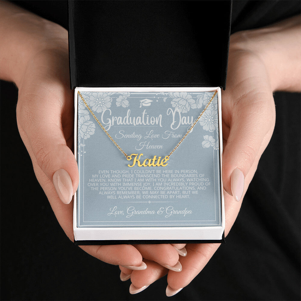 love from heaven name necklace for graduation